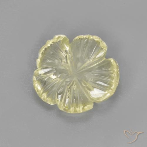 Quartzo Amarelo claro Natural 1.64ct, Flor cortada, Transparente