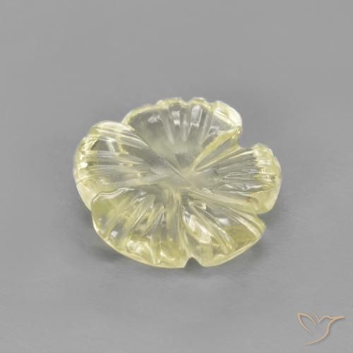 Quartzo Amarelo claro Natural 1.64ct, Flor cortada, Transparente