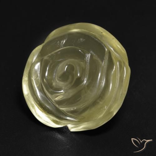 Quartzo Amarelo claro médio Natural 10.57ct, Flor cortada, Transparente