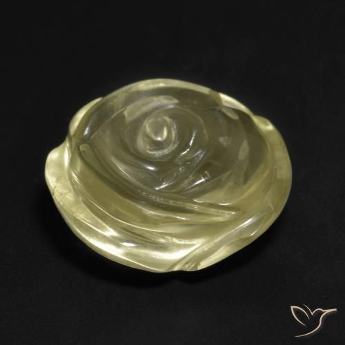 Quartzo Amarelo claro médio Natural 10.57ct, Flor cortada, Transparente