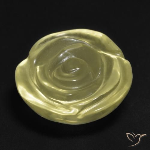 Quartzo amarelo médio Natural 13.55ct, Flor cortada, Transparente
