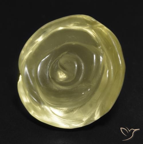 Quartzo amarelo médio Natural 13.76ct, Flor cortada, Transparente