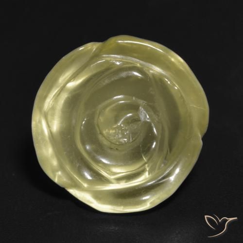 10.57ct Natural Amarelo claro Quartzo, Flor cortada, Transparente