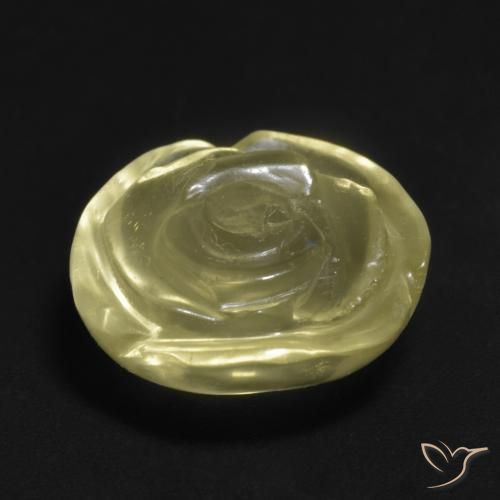 Quartzo Amarelo claro Natural 10.57ct, Flor cortada, Transparente