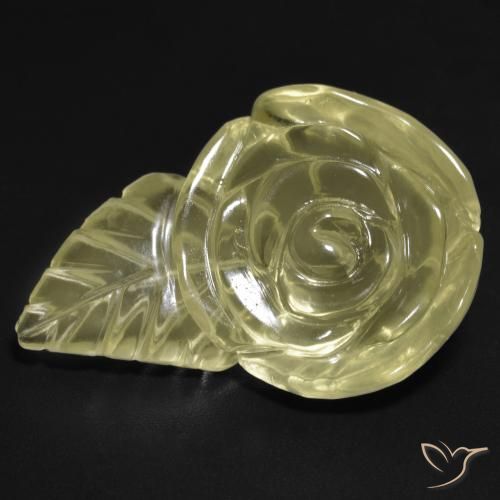 21.30ct Natural Amarelo claro Quartzo, Flor cortada, Transparente