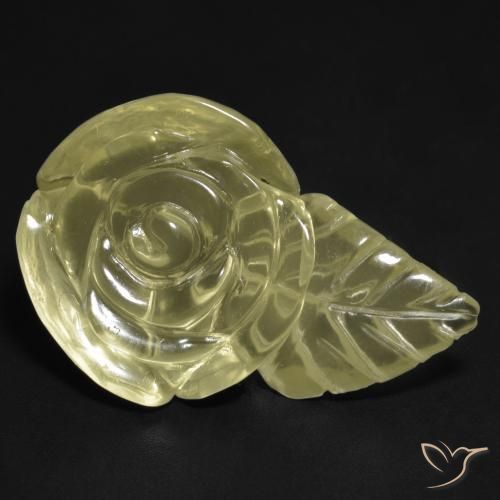 Quartzo Amarelo claro Natural 21.30ct, Flor cortada, Transparente