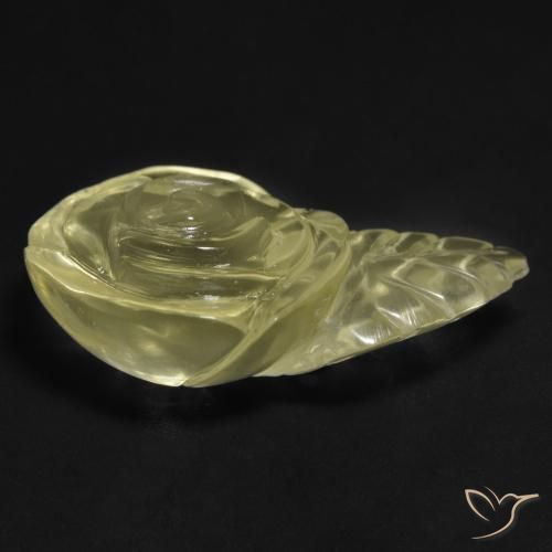 Quartzo Amarelo claro Natural 21.30ct, Flor cortada, Transparente