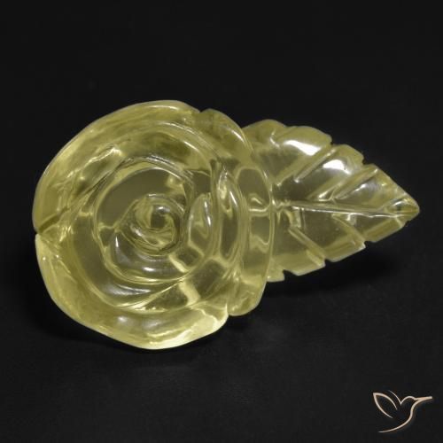 Quartzo Amarelo claro Natural 15.16ct, Flor cortada, Transparente