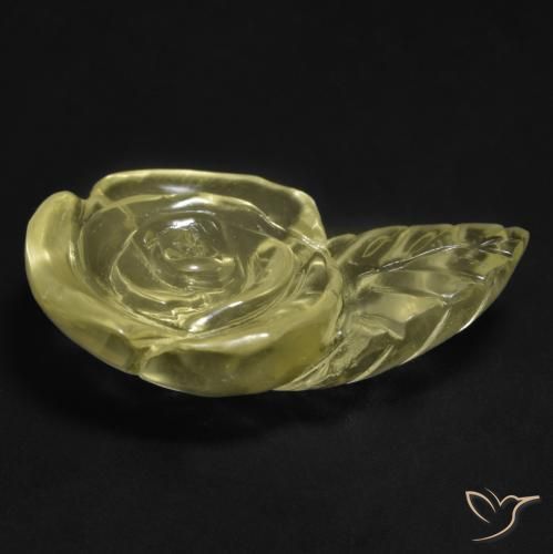 Quartzo Lagoa Amarela Natural 18.90ct, Flor cortada, Transparente