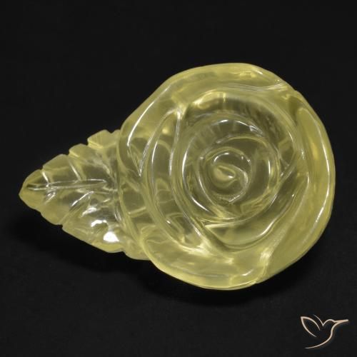 20.16ct Natural Amarelo claro Quartzo, Flor cortada, Transparente