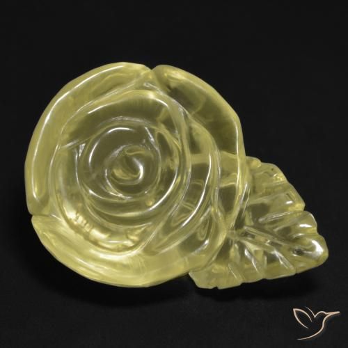 Quartzo Amarelo claro Natural 20.16ct, Flor cortada, Transparente