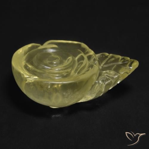 Quartzo Amarelo claro Natural 20.16ct, Flor cortada, Transparente