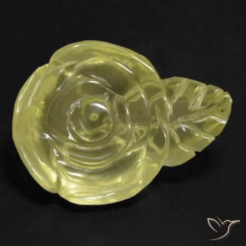22.84ct Natural Amarelo claro Quartzo, Flor cortada, Transparente