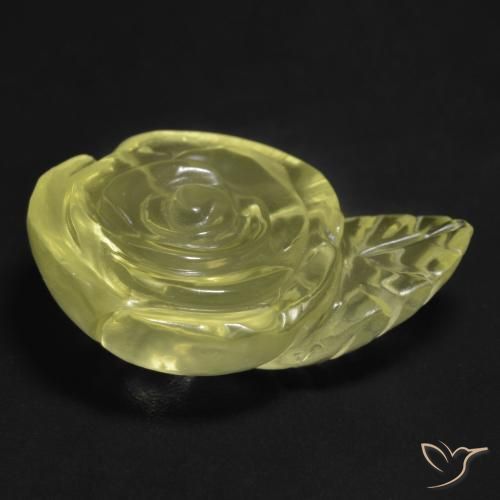 Quartzo Amarelo claro Natural 22.84ct, Flor cortada, Transparente