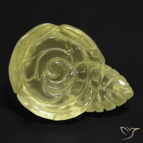 Quartzo Amarelo claro Natural 21.64ct, Flor cortada, Transparente