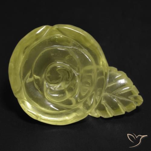 Quartzo Amarelo claro Natural 21.64ct, Flor cortada, Transparente