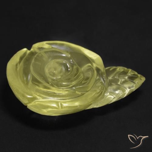 Quartzo amarelo médio Natural 26.39ct, Flor cortada, Transparente