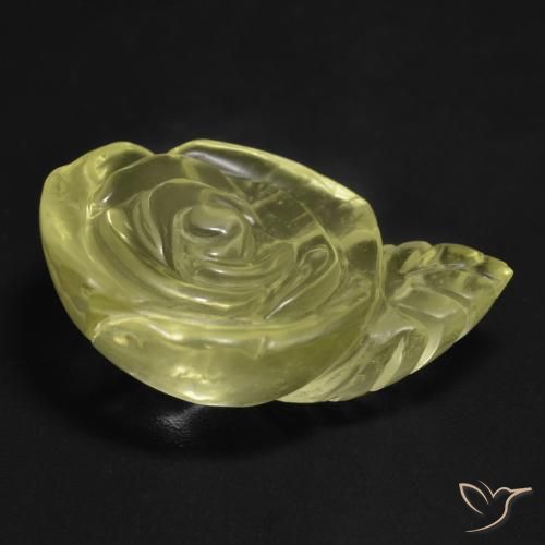 Quartzo amarelo médio Natural 26.39ct, Flor cortada, Transparente