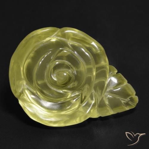 19.94ct Natural Amarelo claro Quartzo, Flor cortada, Transparente