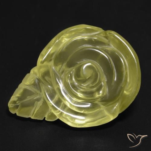 Quartzo Amarelo claro Natural 19.94ct, Flor cortada, Transparente