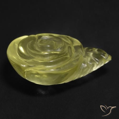 Quartzo Amarelo claro Natural 19.94ct, Flor cortada, Transparente