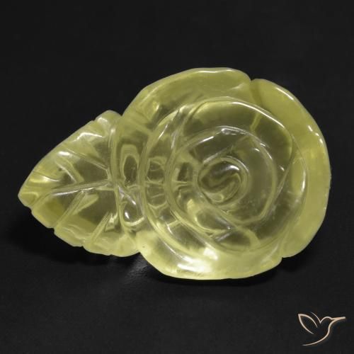 19.33ct Natural Amarelo claro Quartzo, Flor cortada, Transparente