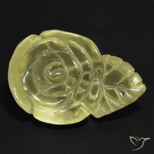 Quartzo Amarelo claro Natural 19.33ct, Flor cortada, Transparente