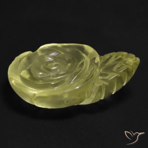 Quartzo Amarelo claro Natural 19.33ct, Flor cortada, Transparente