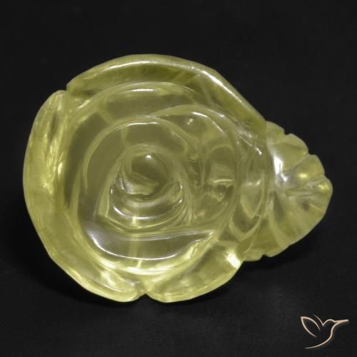 Quartzo Amarelo claro Natural 15.73ct, Flor cortada, Transparente