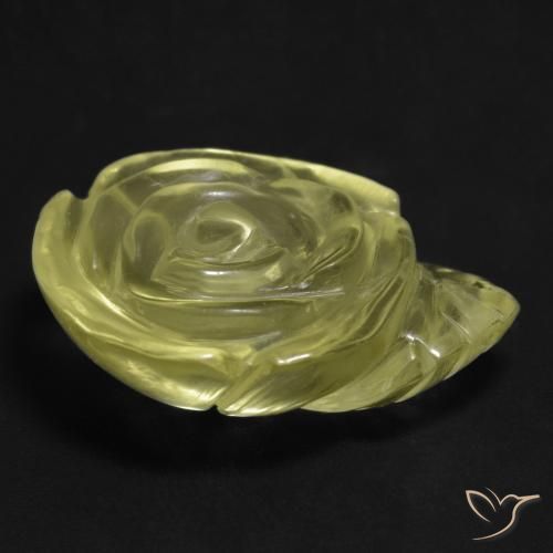Quartzo Amarelo claro Natural 15.73ct, Flor cortada, Transparente