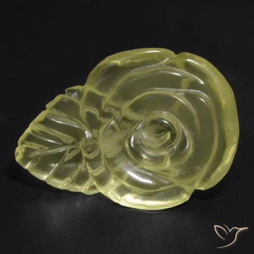 Quartzo Amarelo claro Natural 12.65ct, Flor cortada, Transparente