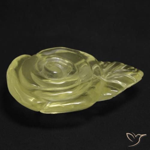 Quartzo Amarelo claro Natural 12.65ct, Flor cortada, Transparente