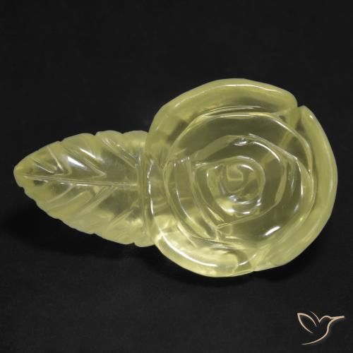 Quartzo Amarelo claro Natural 15.31ct, Flor cortada, Transparente