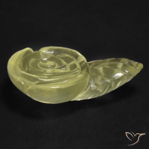 Quartzo Amarelo claro Natural 15.31ct, Flor cortada, Transparente