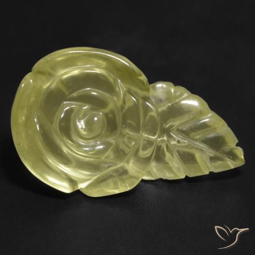 Quartzo Lagoa Amarela Natural 12.51ct, Flor cortada, Transparente