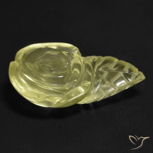 Quartzo Lagoa Amarela Natural 12.51ct, Flor cortada, Transparente