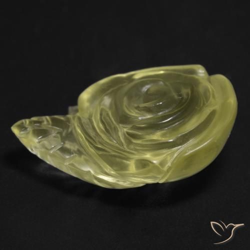 Quartzo Amarelo claro Natural 17.67ct, Flor cortada, Transparente
