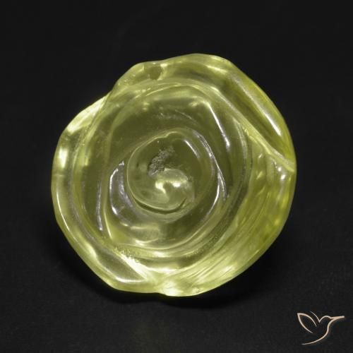 12.59ct Natural Luz amarela Quartzo, Flor cortada, Transparente