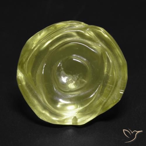 Quartzo Luz amarela Natural 12.59ct, Flor cortada, Transparente