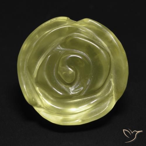 19.51ct Natural Amarelo Esverdeado Claro Quartzo, Flor cortada, Transparente