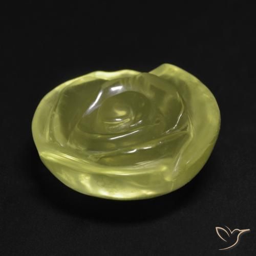 Quartzo Limão amarelo Natural 14.68ct, Flor cortada, Transparente