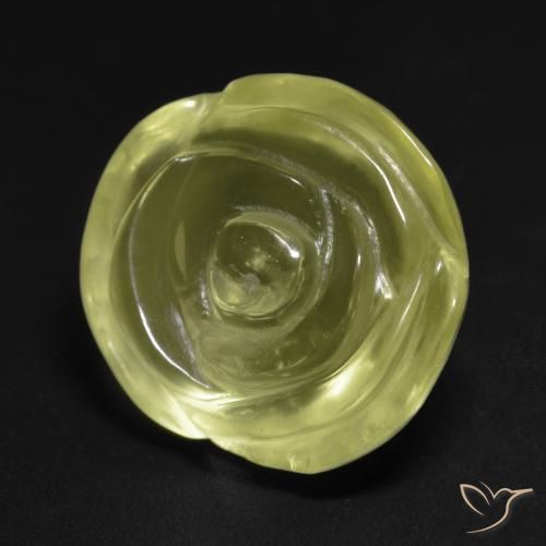 Quartzo Limão amarelo Natural 15.19ct, Flor cortada, Transparente