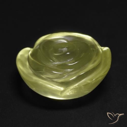 Quartzo Limão amarelo Natural 15.19ct, Flor cortada, Transparente