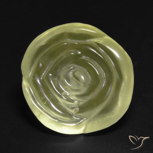 12.04ct Natural Luz amarela Quartzo, Flor cortada, Transparente