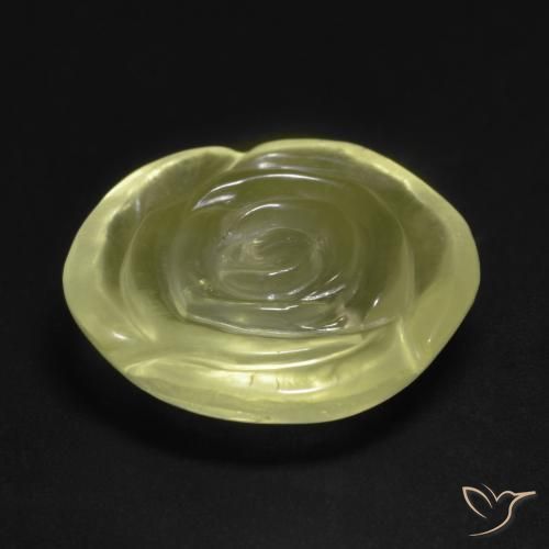 Quartzo Luz amarela Natural 12.04ct, Flor cortada, Transparente