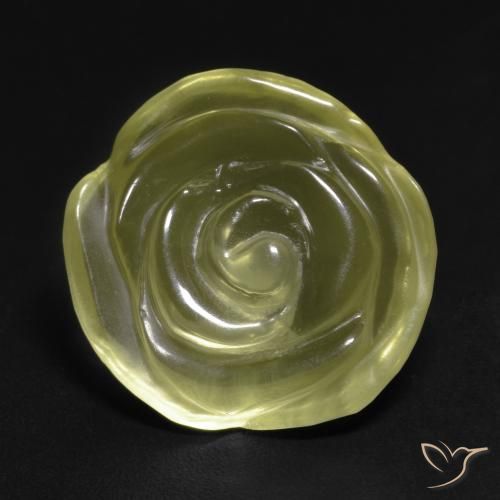 11.58ct Natural Amarelo esverdeado Quartzo, Flor cortada, Transparente