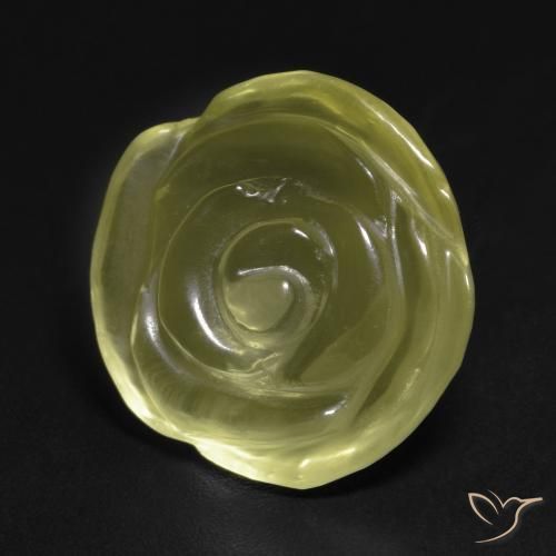Quartzo Amarelo esverdeado Natural 11.58ct, Flor cortada, Transparente