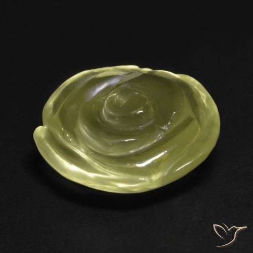 Quartzo Amarelo esverdeado Natural 11.58ct, Flor cortada, Transparente
