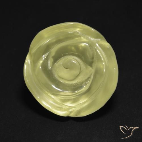 13.05ct Natural Amarelo Esverdeado Claro Quartzo, Flor cortada, Transparente