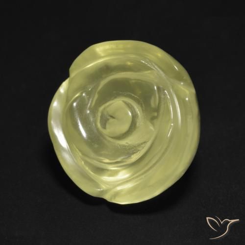 Quartzo Amarelo Esverdeado Claro Natural 13.05ct, Flor cortada, Transparente